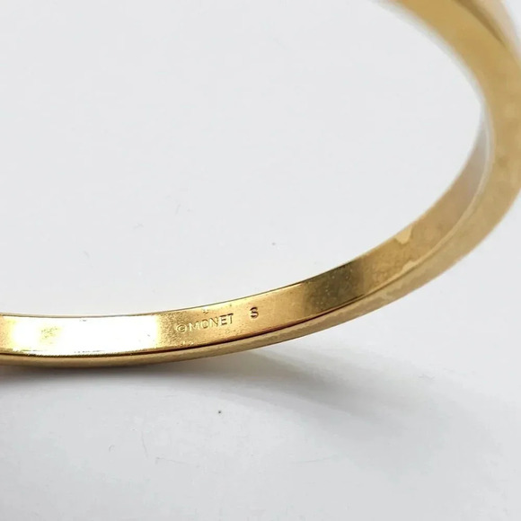 Vintage Monet Gold Tone Bangle Bracelet For Women Size Small - Picture 3 of 5